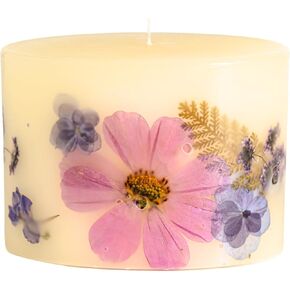 Rosy Rings Round Botanical Candle Roman Lavender - Aromatherapy Candles, Luxury Candles, Long Lasting Candles, Botanical Candles, Candle Gift Sets, Home Decor (Small)