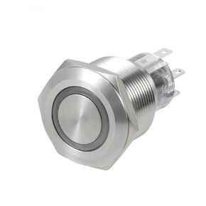 uxcell Latching Metal Push Button Switch 22mm Mounting Dia DPDT 2NO 2NC 24V Green LED Light