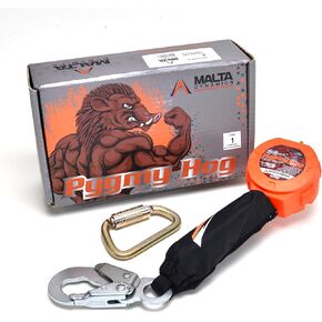 Malta Dynamics Pygmy Hog Web Self-Retracting Lifeline with Steel Snap Hook, OSHA/ANSI Compliant