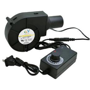 Dual Ball 12V 6000RPM 110CFM Multifunctional Variable Speed Fan DC5521 Female Air Mover Blower Fan for DIY Computer Case, Mining Server, 3D Printers, Cooking and Barbecue with AC Adapter