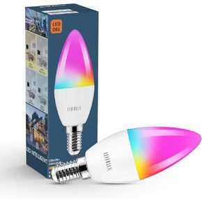 OHLUX Smart Candelabra Led Light Bulbs, E12 Base Led Bulb 4W 40 Watt Equivalent WiFi Candle Small Bulbs Compatible with Alexa/Google Assistant, Color Change Alexa Light Bulbs 2.4GHz WiFi Only,1 Pack