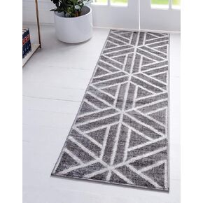 Unique Loom Matrix Trellis Collection Area Rug - Motif (6' x 9' Rectangle, White/ Gray)