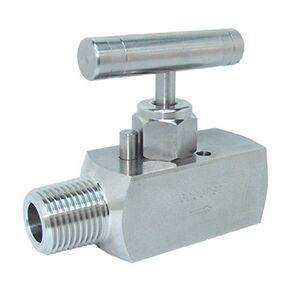 PIC Gauges NVL-CS-1/4-GS180-MXF Carbon Steel Large Body Straight Needle Valve w/ Gas Service Seat, 1/4" Male NPT x 1/4" Female NPT, 6000 psi Pressure