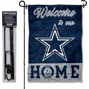 Dallas Cowboys Welcome To Our Home Garden Flag and Flagpole Mount