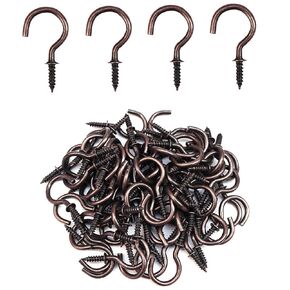 72 Pcs Bronze Screw Ceiling Hooks 7/8 Inch Cup Hook Screw-in Lights Hooks Plant Hanging Hooks