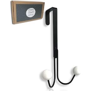 Black Over Door Hanger Hooks - 1 Pack of Black Bathroom Hooks for Towels, Black Coat Hooks, Black Hooks for Hanging Clothes, Black Over Door Hook, Door Towel Hanger, Black Over Door Hooks