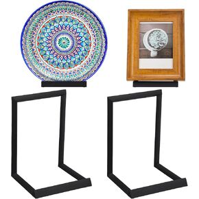 2 Pcs 8 Inch Plate Stands for Display Large Metal Frame Holder Stand Black Decorative Plate Holders for Displaying Picture Frame Stand Easels for Display Tabletop Art Book Photo Platter in Saudi Arabia