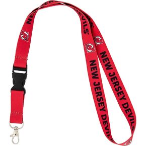 Desert Cactus New Jersey Devils Lanyard NHL National Hockey League Car Keys ID Badge Holder Keychain Detachable Breakaway Snap Buckle (Lanyard 1 - Red)