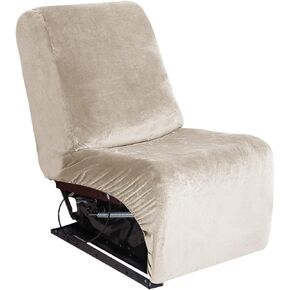 MIFXIN 5 Seat Recliner Sofa Covers 7 Piece Jacquard Stretch Soft 5-Seater Corner Reclining Sofa L Shape Sectional Couch Slipcovers Furniture Protector (Beige)