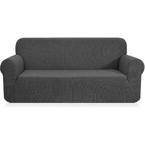 Fancy Linen Stella Stretch Fabric Sofa Slipcover Sofa Cover Solid New (Grey)
