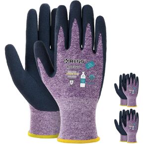 KAYGO Work Gloves for Women, Eco Friendly Safety Work Gloves with Breathable Rubber Coated, KGE19L,3 Pairs