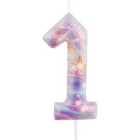 18th Birthday Candles, 3.54in Large Purple Butterfly Number 18 Candle for Cake Topper Decorations for Happy Birthday Party Wedding Anniversary Celebration Supplies