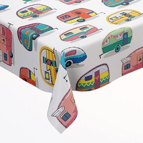 DPLin Vinyl Camping Tablecloth 100% Waterproof Reusable Picnic Table Cover Camper Tablecloth Outdoor Picnic Blanket (Retro Vinyl, 54" X108")