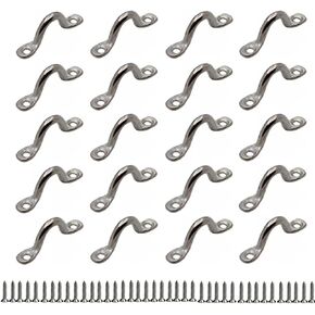 20Pcs Deck Loop Pad Eye 316 Stainless Steel Bimini Boat Top PAD Eye Eye Straps, Tie Down, Kayak Deck Loops,5mm Pad Eye Bimini 2.1" Length