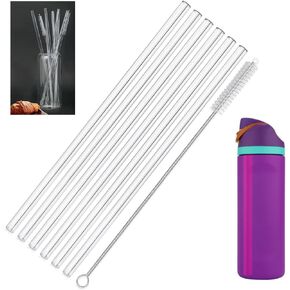Straws for Owala 40 oz Bottle, Replacement Straws - 6 Tritan Straws 1 Straw Brush for Owala FreeSip 40oz Sports Bottle Accessories Parts (Clear)