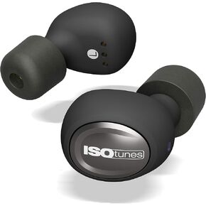ISOtunes Free 2.0 True Wireless Earbuds: Improved 25 dB Noise Reduction Rating, 22 Hour Total Battery Life, Noise Cancelling Mic, OSHA Compliant Bluetooth Hearing Protector (Free 2.0 - Matte Black)