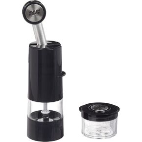 Kuhn Rikon Essential Adjustable Ratchet Grinder with Ceramic Mechanism for Salt, Pepper and Spices, 8 x 2.5 inches, Black