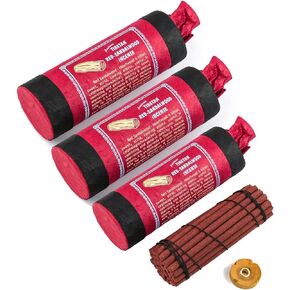 Ancient Tibetan Red Sandalwood Incense - for Mediation, Yoga, Prayer, Aromatic Medicine, Stress Reliever, Calmness (Bundle of Three)