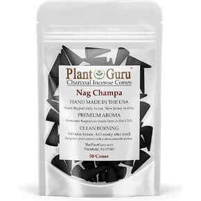 Nag Champa Charcoal Incense Cones 1" TOPFLOW - 50 Pack - Natural Scented Cones Handmade Hand Dipped