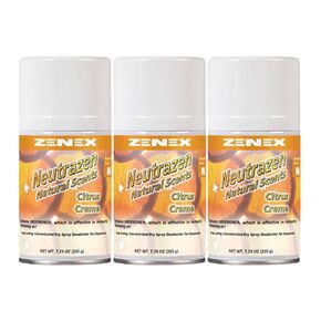 Zenex Neutrazen Citrus Creme Scent Metered Odor Neutralizer. Net 7 oz. - 3 Can