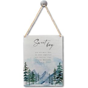 Girl Nursery Wall Decor, Hold Her a Little Longer Boho Floral Wood Signs Wall Hanging, Girls Room Decor, Boho Nursery Decor for Girl, Baby Girl Room Decor, 7.8x10.2 Inches