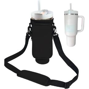 Water Bottle Carrier Bag for Stanley Cup Tumbler,40oz Water Bottle Holder with Adjustable Shoulder Strap,Travel Tumbler Accessories for Hiking Travel Camping Climbing