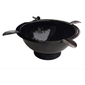 Cigar Ashtray Made In Iron Metal Tall Deep Bowl Box Pressed Wind Resistant Ashtray With 4 Stirrup (Acid Wash)