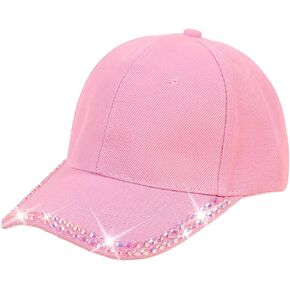 Shiny Rhinestone Brim Baseball Cap for Women Girls Bling Hats Sparkle Ponycap Trucker Hat Summer Outdoors Sun Cap