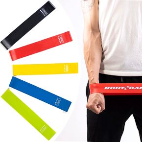 Body Bands, Exercise Resistance Bands, Booty Bands, Fitness, Workout, Set of 5 with Guide and Carry Bag