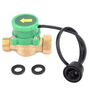 Water Flow Switch,G1/2-G1/2 Thread Water Pump Flow Sensor Electronic Pressure Automatic Control Switch 220V
