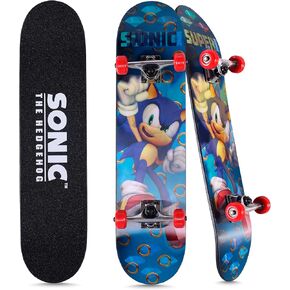 Sonic - 31" Lenticular Skateboard with Pro Trucks, Full Grip Tape, 9-Ply Maple Deck, Ideal for All Experience Levels