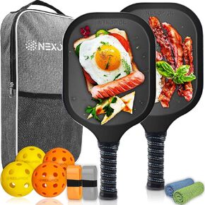 Pickleball Paddles Set of 2, USAPA Approved Pickleball Set, Fiberglass Pickleball Paddle, Lightweight Pickle Ball Rackets 2 Pack, 16mm Honeycomb Core, 4 Indoor & Outdoor Pickleballs with Bag