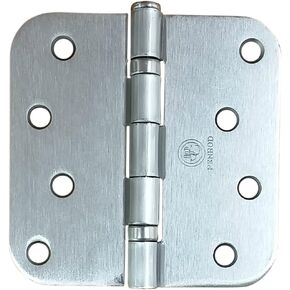 Penrod Door Hinges, Satin Nickel, Ball Bearing 4 Inch with 5/8 Inch Radius, 3 Pack
