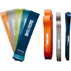 ZUP Resistance Exercise Bands for Home Fitness, 10" x 2", Set of 8