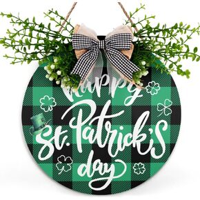 Happy Easter Sign, Colorful Easter Eggs Bunny Wood Plaque Farmhouse Easter Welcome Door Sign 12 X 12 Inch Easter Egg Wreaths for Front Door Porch Yard Spring Easter Decorations