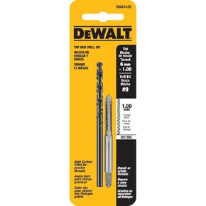 DeWalt DRILL TAP SET, 6MM-1.00 THRD 2PC