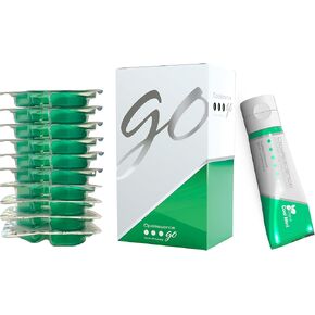 Opalescence GO 15% (10 Treatments) Original Prefilled Teeth Whitening Trays w/Travel Whitening Toothpaste 1.0 Oz. Hydrogen Peroxide - Cool Mint - Made by Ultradent.