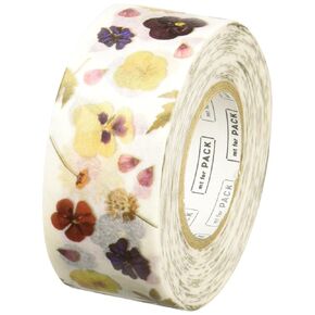 MT MTPACK09Z mt Pack Washi Paper Masking Tape [genuine Kamoi Kakoshi / produced in Japan]: 1" x 17 yd., Pressed Flower