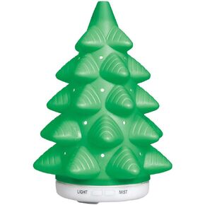 LED Ultrasonic Diffuser, Extra-Large 5.4 oz. Reservoir with Two Mist Options, Seven LED Light Colors, 6" Round x 9" H, Green