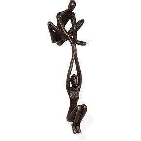 Danya B. ZD16169 Contemporary Metal Shelf Décor - Bronze Sculpture - Man Lifting Woman from Ledge