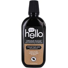 معجون أسنان مبيض ومضاد للبلاك خالٍ من الفلورايد من Hello Oral Care، نباتي وخالي من SLS، نعناع طبيعي مع زيت شجرة الشاي وزيت جوز الهند، 16 أونصة