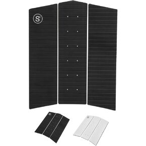 SYMPL Surfboard Front Traction Pad • 3 pc Front Grip • Surfboard, Skimboard, Longboard Deck • Maximum Grip Stomp Pad • 3M Adhesive • Fits Surf, Skim board, Long Deck, Wakesurf, Fish Boards