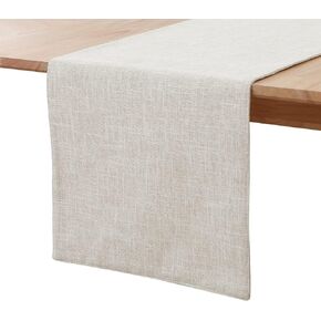 homing Neutral Beige Cloth Table Runner – Cotton Linen Blend Washable Farmhouse Dining Table Runner for Indoors & Outdoors, Easy to Clean, 13" x 72"