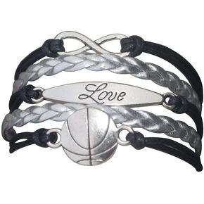Infinity Collection Basketball Bracelet, Love Basketball Jewelry, Gift for Basketball Players, Moms, Teams and Coaches