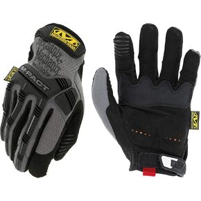 Mechanix Wear: M-Pact Work Gloves with Secure Fit, Work Gloves with Impact Protection and Vibration Absorption, Safety Gloves for Men (Black/Grey, Large)