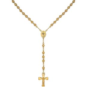 Catholic Town Stainless steel rosary with Our Lady of Charity "Virgen de la Caridad del Cobre" centerpiece 6mm beads and cross crucifix (SSROSCHD-G)