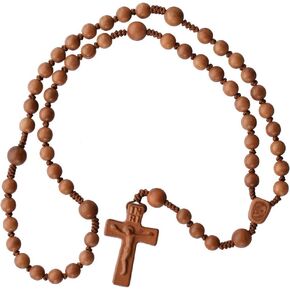 Light Jujube Wood 5 Decade Rosary 8/10mm Beads