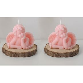 2 Pack Angel Candles Soy Scented Candles Hand Carved Aesthetic Candles for Home Decor Bathroom Bedroom Wedding Decor (Milk White)