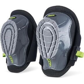 AWP Gel Stabilizer Flooring Roofing, Decking Non-Skid Knee Pads with Dual Layer Padding and Shock Stabilizer Caps | One Size, black,grey,green