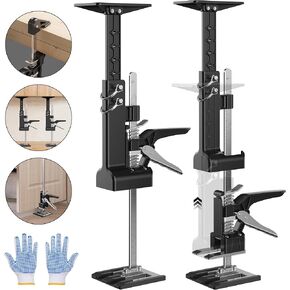 Kolvoii Cabinet Jacks for Installing Cabinets 2 Pack, Hand Lifting Jack Tool Multi-Function 0 to 23.4 Inches Height Adjustment Third Hand Support System